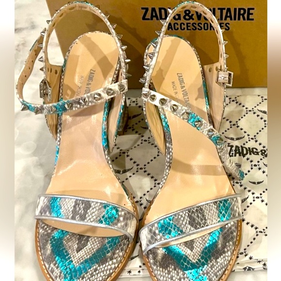 ISO - Zadig & Voltaire, Turquoise Snakeskin Heels 38, DO NOT PURCHASE - Picture 1 of 1